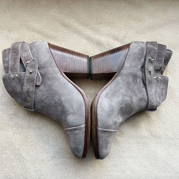 Rag & Bone Harrow Gray Suede Block Heel Western Bootie Boot Women EU 38.5 US 8.5 - Picture 7 of 16